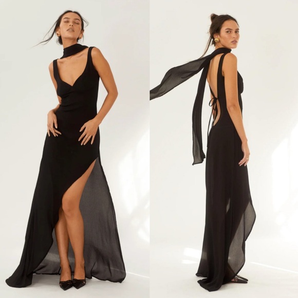 NWOT Arcina Ori Black Amelie High-Low Dress - Picture 3 of 13